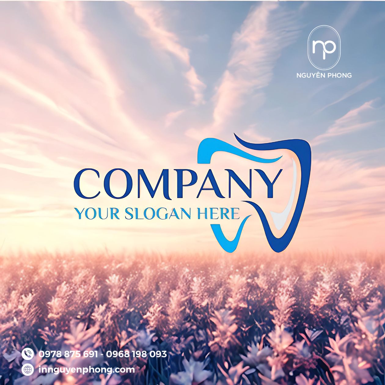 Logo cách điệu hình răng, nụ cười, vòng tròn y tế

